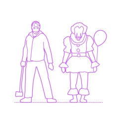 Pop Culture Genres Horror Svg Line Art, Free Vectors File
